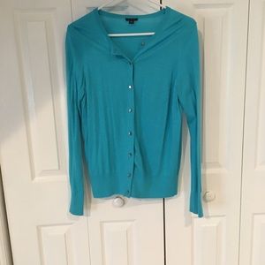 Aqua blue Loft cardigan. Medium